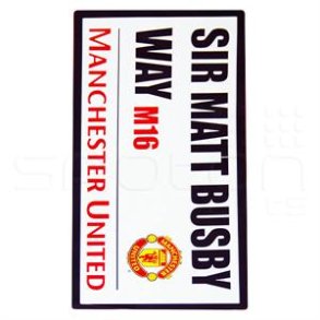 Manchester United street sign badehndklde Sir Matt Busby Way Ml: 150 x 75 cm. 100 % bomuld